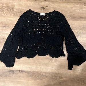 Altard state bell sleeve black knit sweater